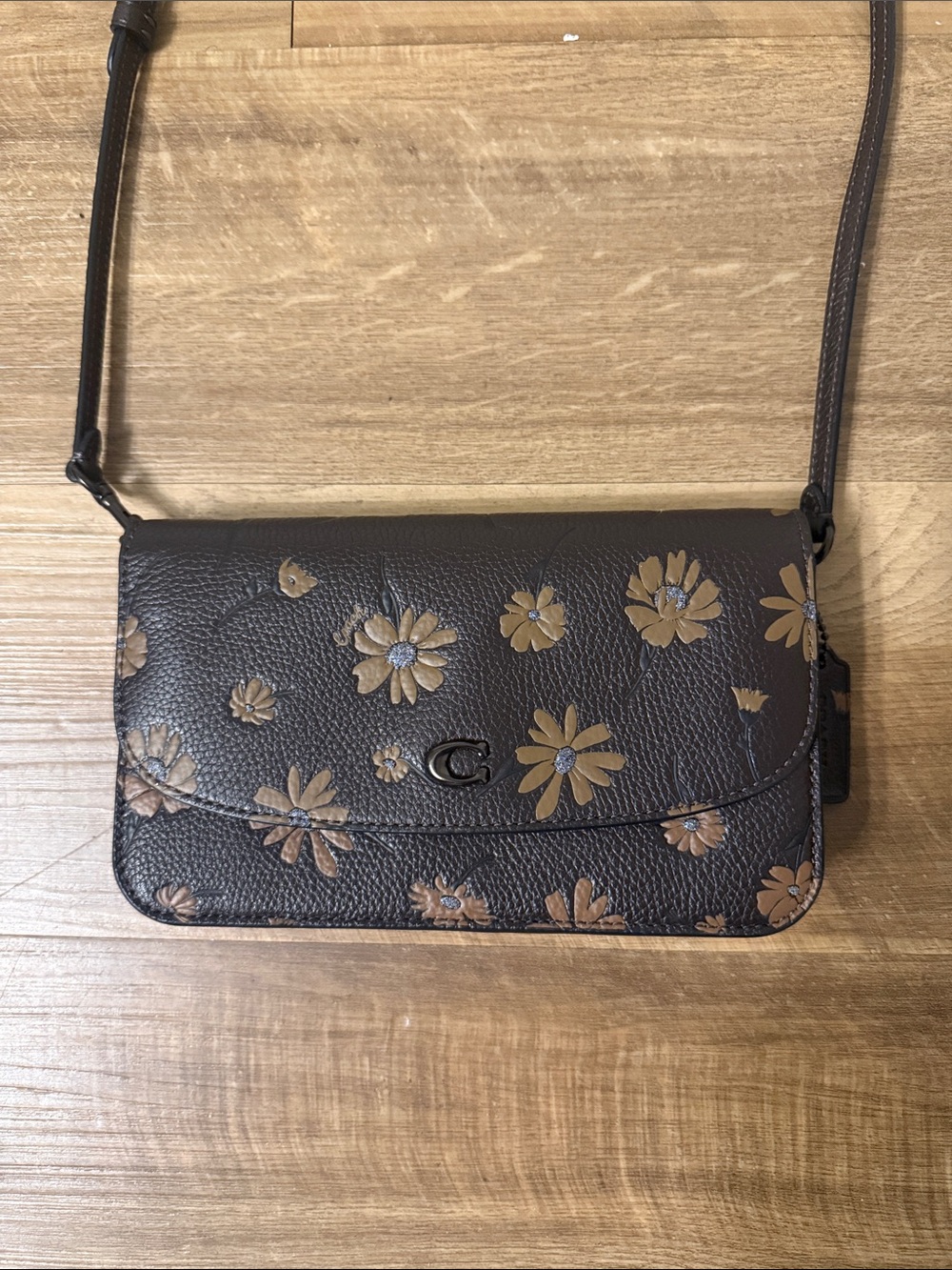 Coach Hayden Brown Floral Crossbody Handbag